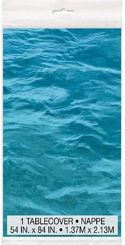 כלי שולחן ייחודי גלי אוקיינוס כיסוי שולחן פלסטיק-108 איקס 54 | 1 יח', 54 איקס 108